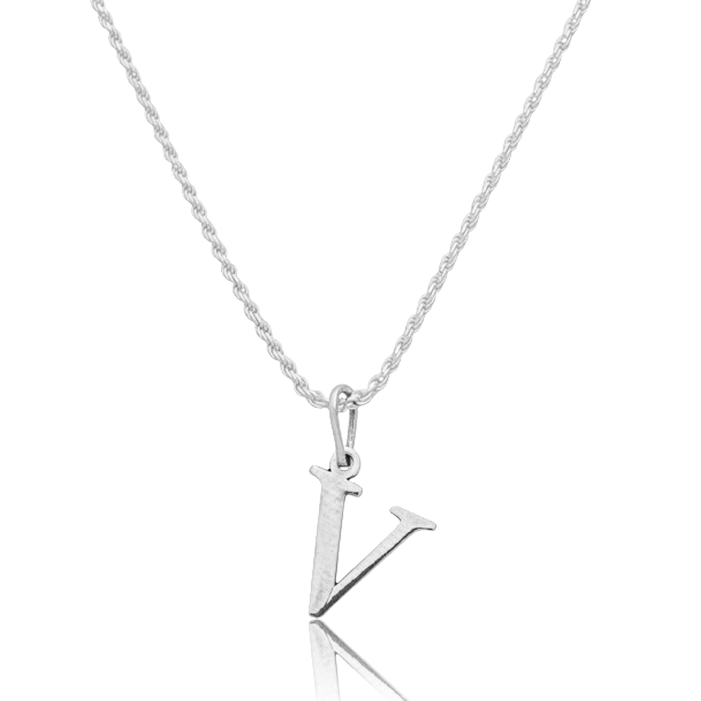 Colar em Prata 925 - Cordão Baiano com Letra