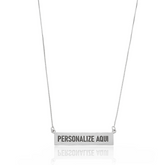 Colar Feminino em Prata - Placa Personalizada