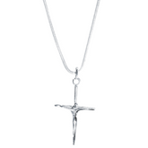 Colar em Prata 925 - Rabo de Rato com Cristo