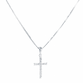 Colar em Prata 925 - Veneziana com Cruz Cravejada G