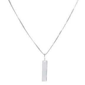 Colar em Prata 925 - Veneziana com Placa Lisa
