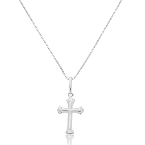 Colar em Prata 925 - Veneziana com Cruz Detalhada