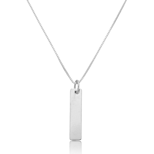 Colar em Prata 925 - Veneziana com Placa Lisa