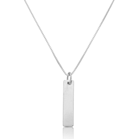 Colar em Prata 925 - Veneziana com Placa Lisa