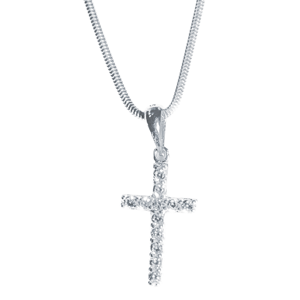 Pingente em Prata 925 - Cruz Cravejada G