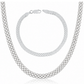Conjunto em prata 925 - Esteira 4mm