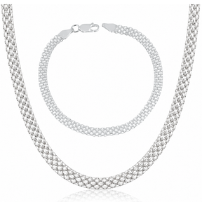 Conjunto em prata 925 - Esteira 4mm