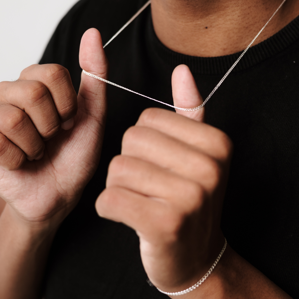 Conjunto corrente e pulseira em prata 925 - Grumet 2mm