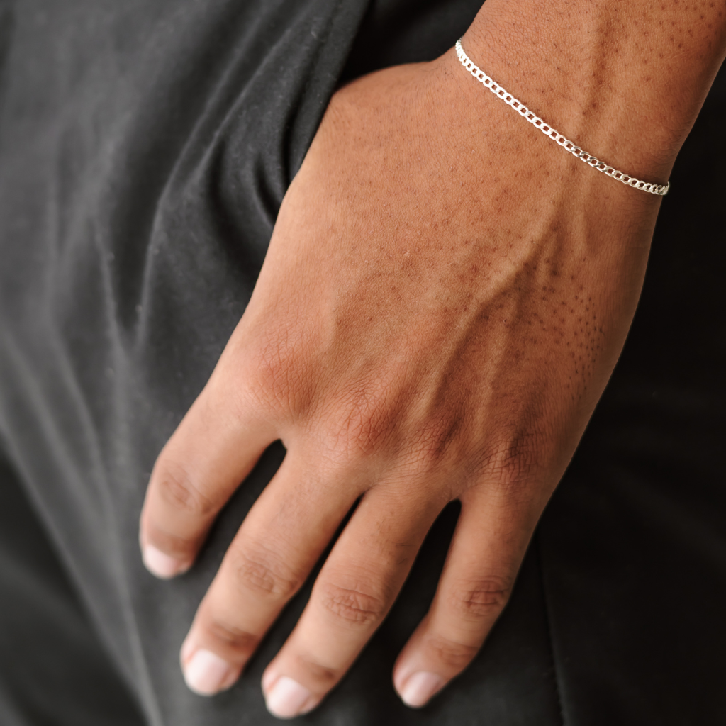 Conjunto corrente e pulseira em prata 925 - Grumet 2mm
