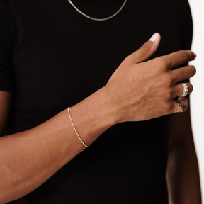 Pulseira em Prata 925 - Esferas Diamantada
