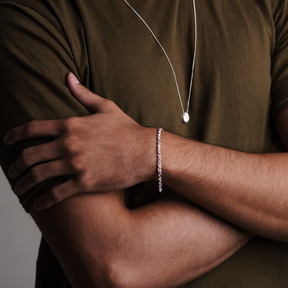 Pulseira em Prata 925 - Trançada Diamantada