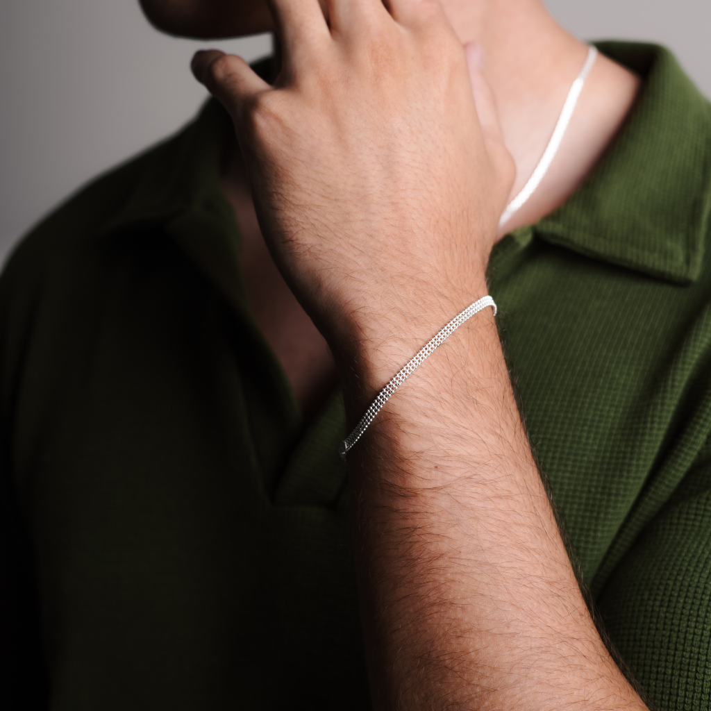 Pulseira em Prata 925 - Esferas Tripla