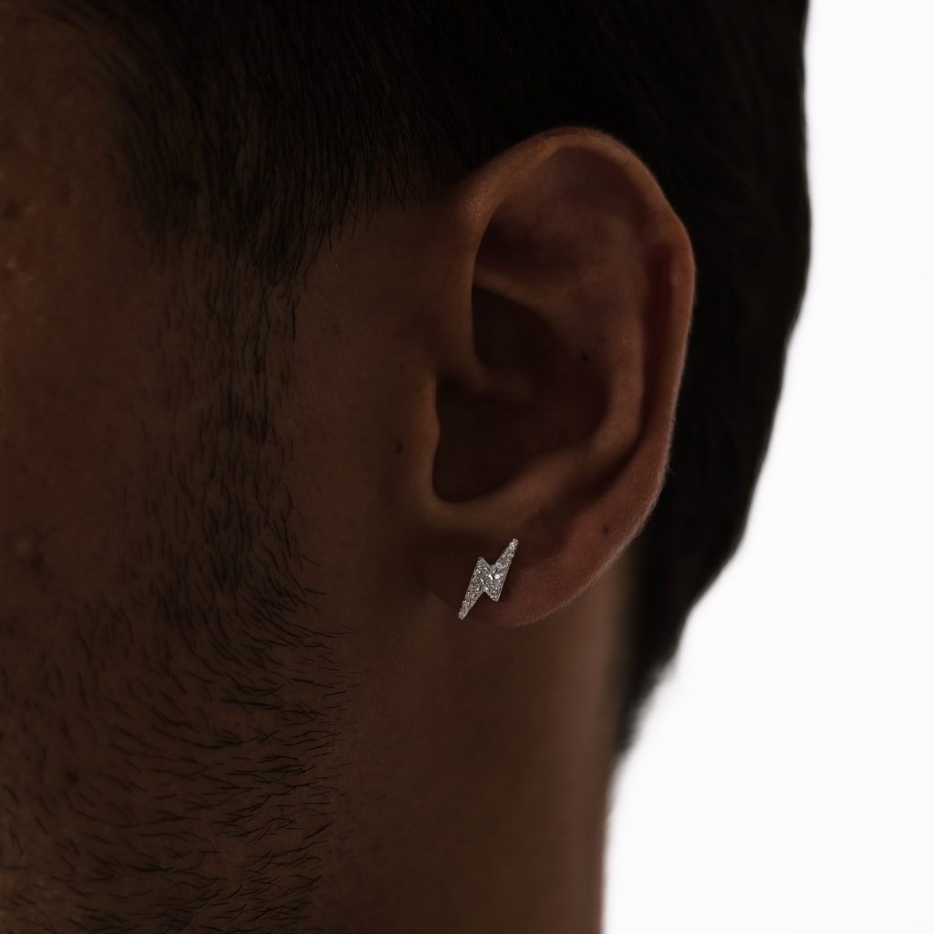 Brinco em Prata 925 - Raio Cravejado