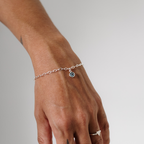 Pulseira Feminina em Prata - Olho Grego