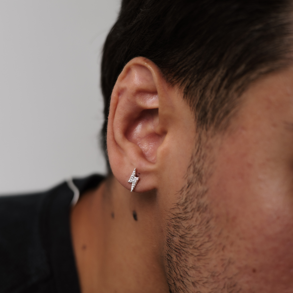 Brinco em Prata 925 - Raio Cravejado