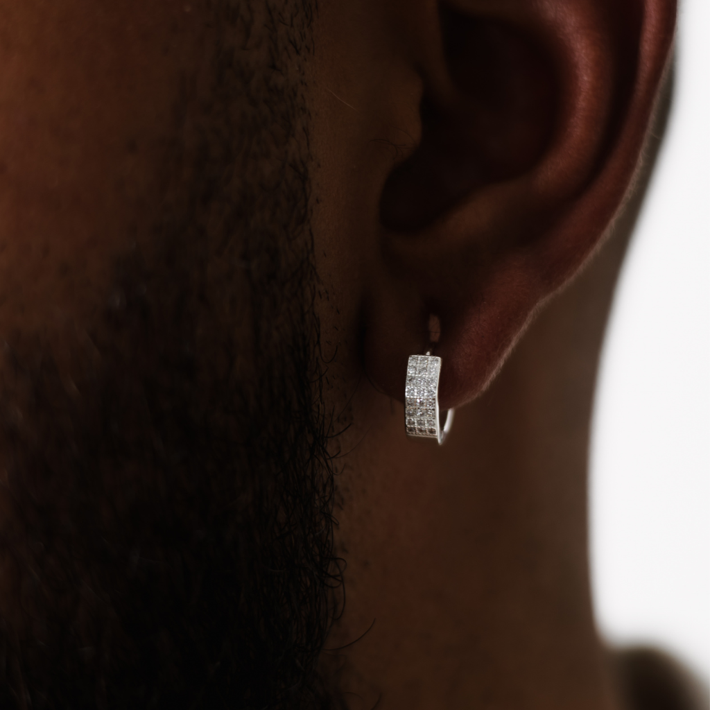 Brinco em Prata 925 - Argola Fileira Tripla