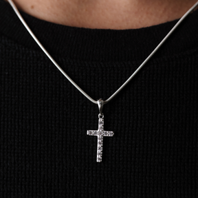 Pingente em Prata 925 - Cruz Cravejada G