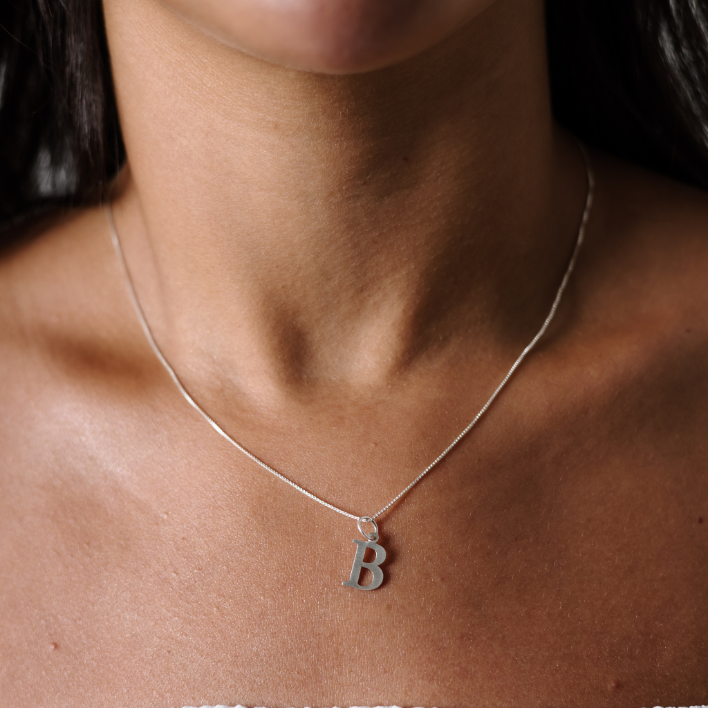 Colar em Prata 925 - Veneziana com Letra
