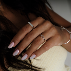 Conjunto Feminino em Prata - Anéis Lisos