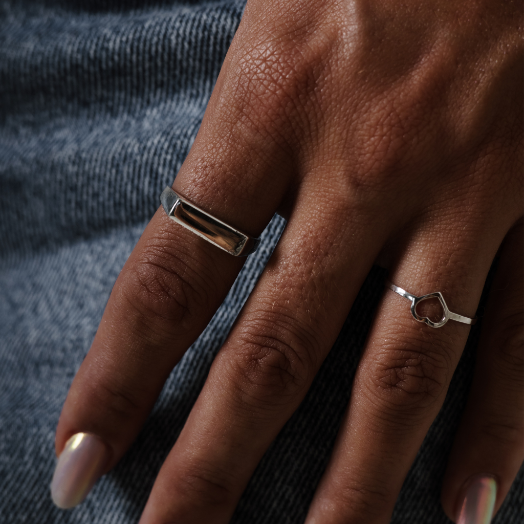 Conjunto Feminino em Prata - Anéis Lisos