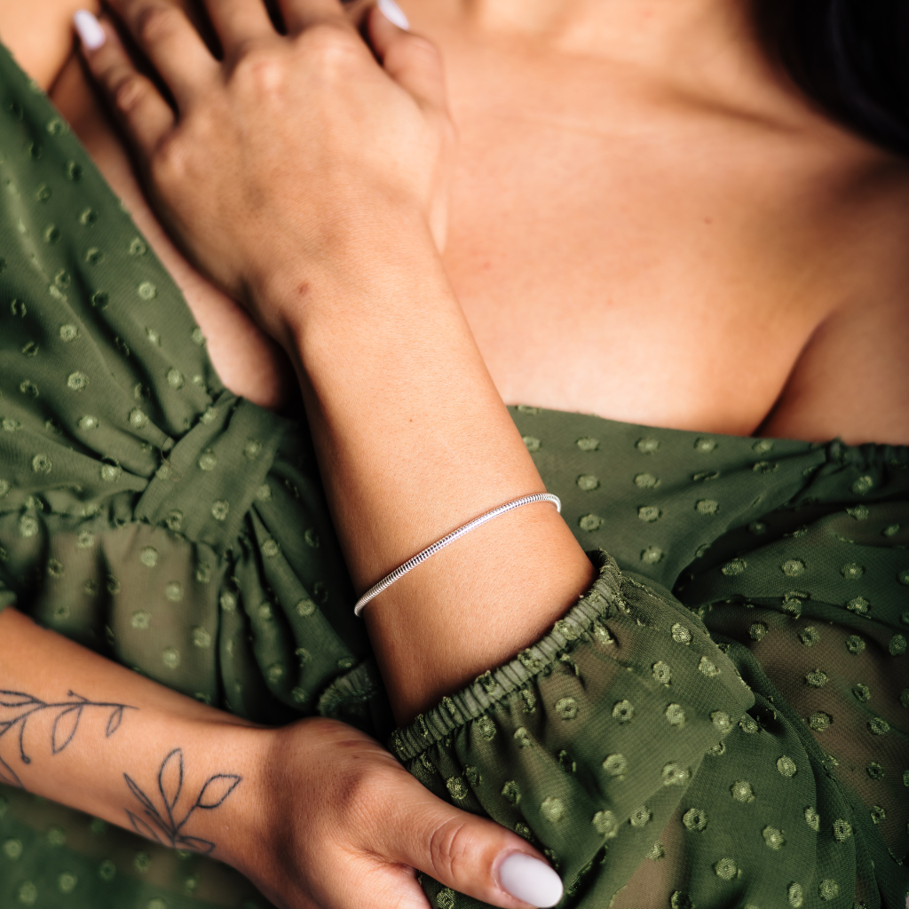 Pulseira Feminina em Prata - Rabo de Rato