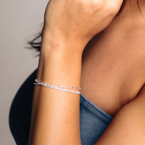 Pulseira Feminina em Prata - 3 Elos