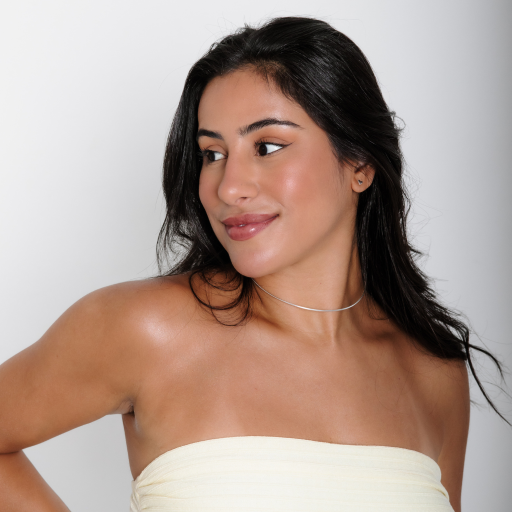 Choker Feminino em Prata - Aro Liso