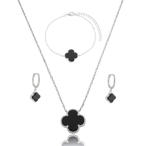 Conjunto Feminino em Prata - Trevo Único