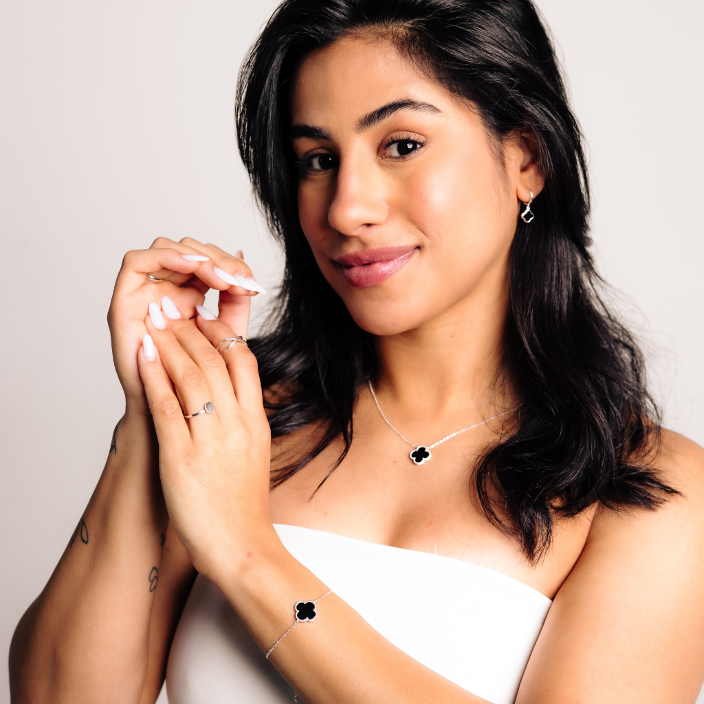 Conjunto Feminino em Prata - Trevo Único