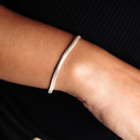 Pulseira Feminina em Prata - Cobra 3,5mm