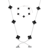 Conjunto Feminino Prata - 5 Trevos Ônix