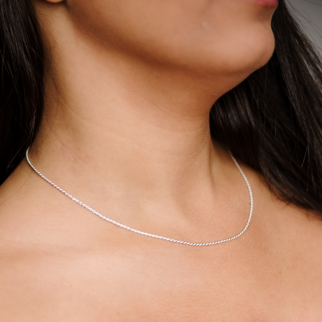 Corrente Feminina em Prata - Cordão Baiano 1,5mm