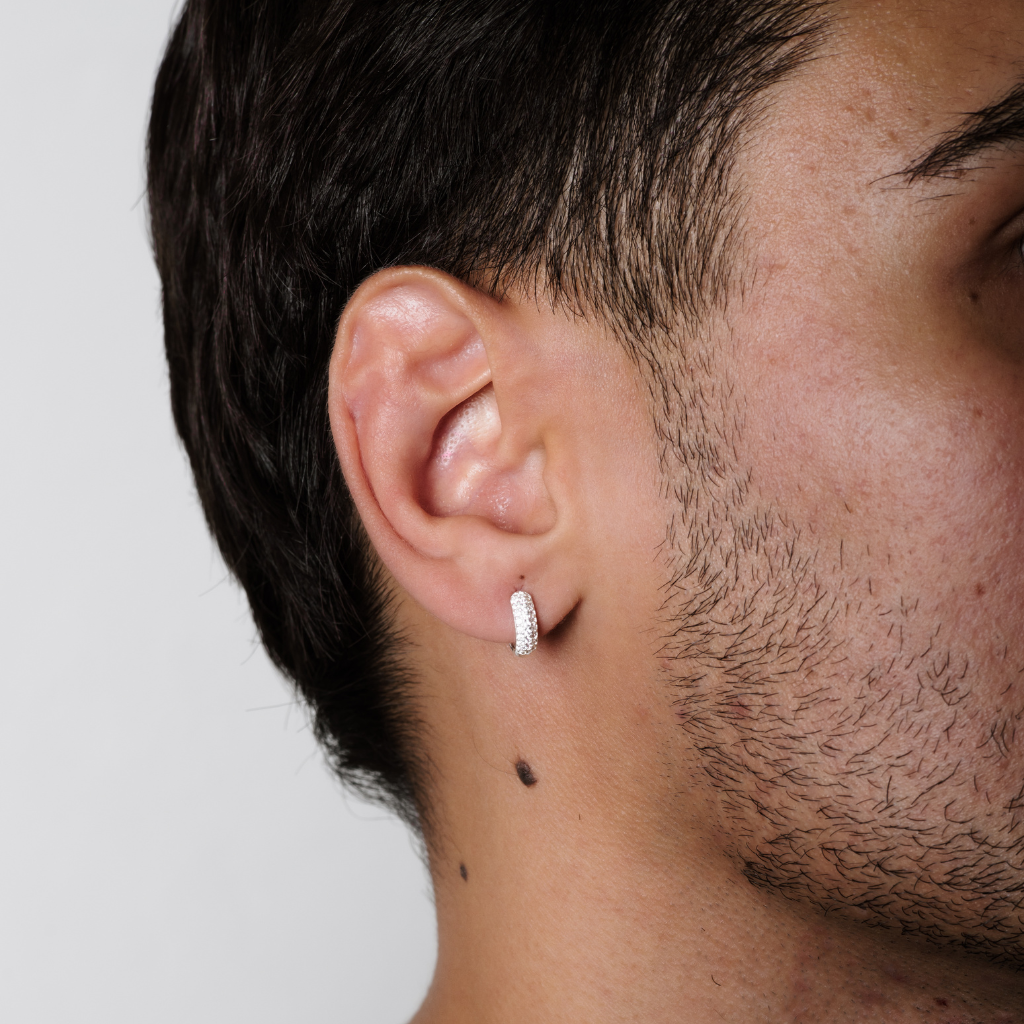 Brinco em Prata 925 - Argola Cravejada