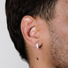 Brinco em Prata 925 - Argola Cravejada