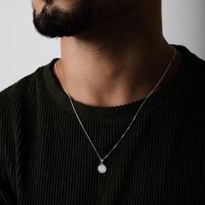 Colar em Prata 925 - Veneziana com São Bento Cravejado