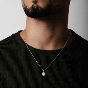 Colar em Prata 925 - Veneziana com São Bento Cravejado