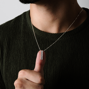 Colar em Prata 925 - Veneziana com Placa Cravejada