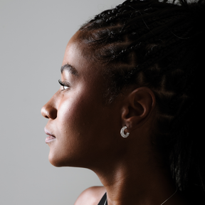 Brinco Feminino em Prata - Meia Argola