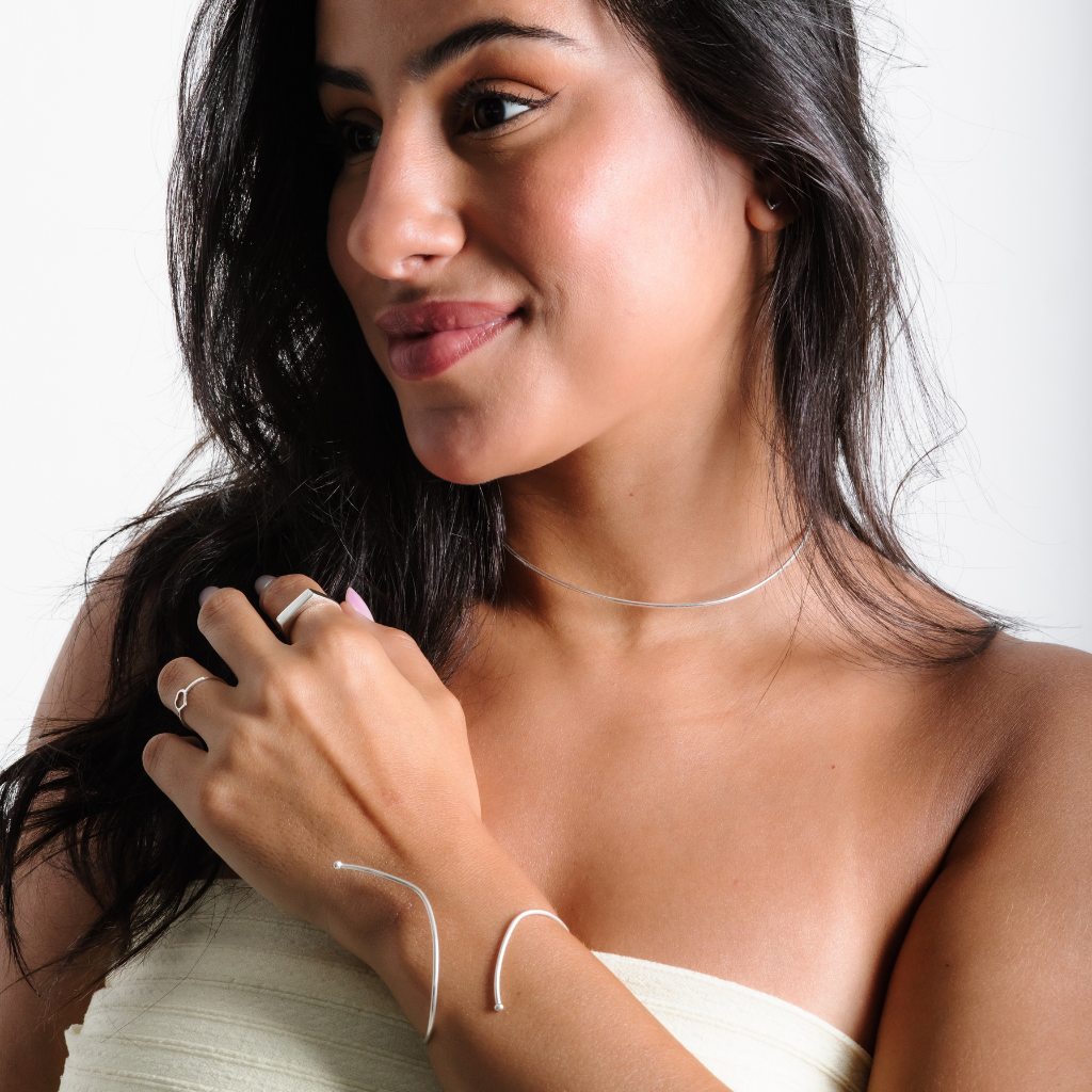 Choker Feminino em Prata - Aro Liso