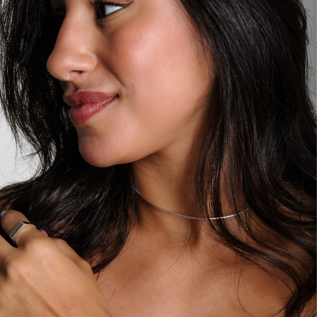 Choker Feminino em Prata - Aro Liso