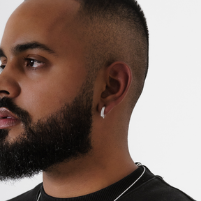 Brinco em Prata 925 - Argola Dupla Cravejada