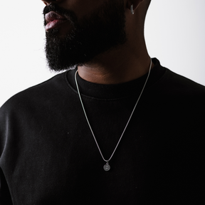 Colar em Prata 925 - Rabo de Rato com São Bento Cravejado