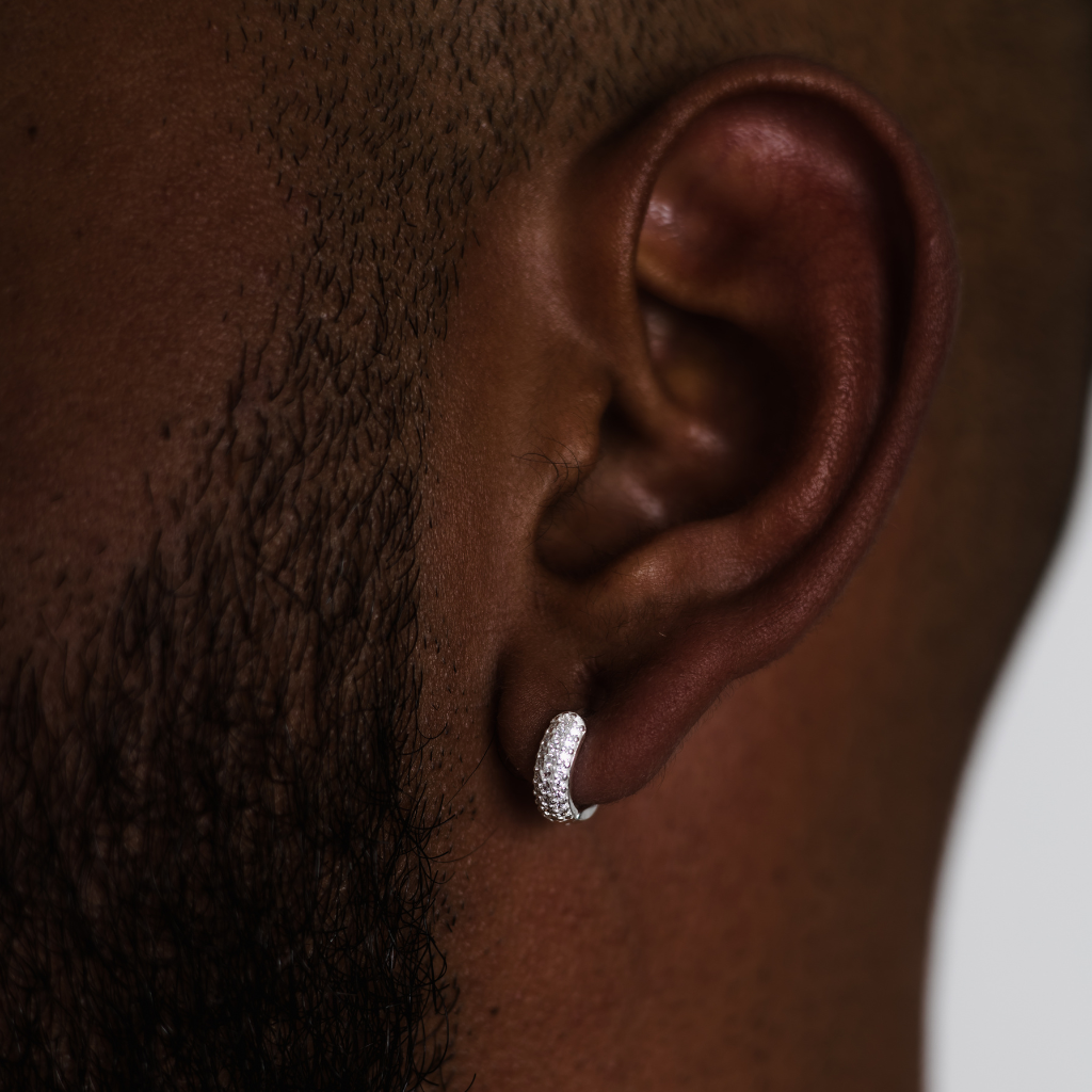 Brinco em Prata 925 - Argola Cravejada