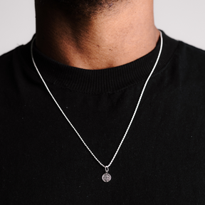 Colar em Prata 925 - Cordão Baiano com São Bento 8mm
