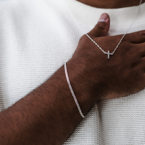Conjunto corrente e pulseira em prata 925 - Piastrine 2mm