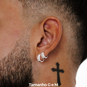 Brinco em Prata 925 - Argola Diamantada Trabalhada