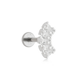 Piercing Feminino em Prata - Coroa Cravejada
