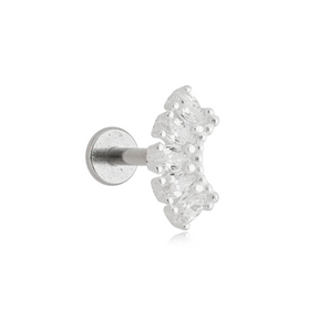 Piercing Feminino em Prata - Coroa Cravejada