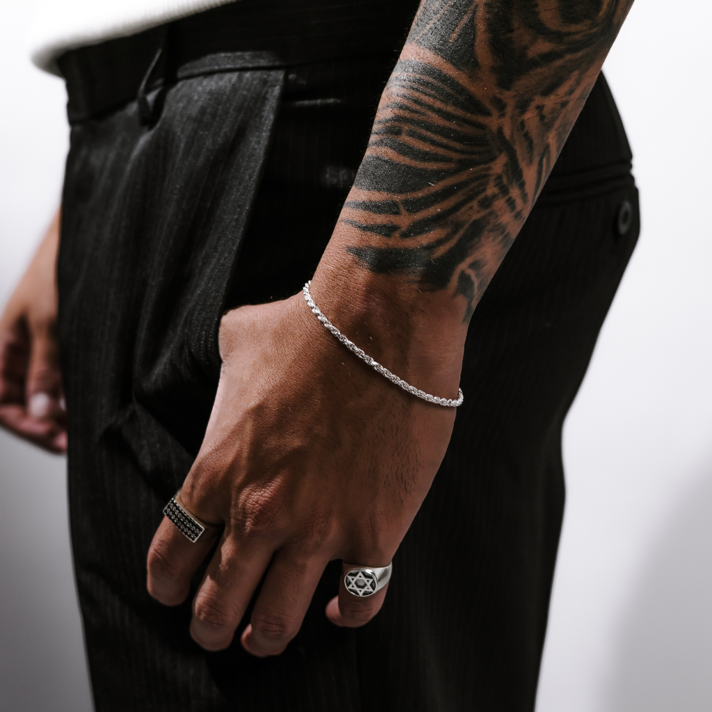 Pulseira em Prata 925 - Cordão Baiano 3mm