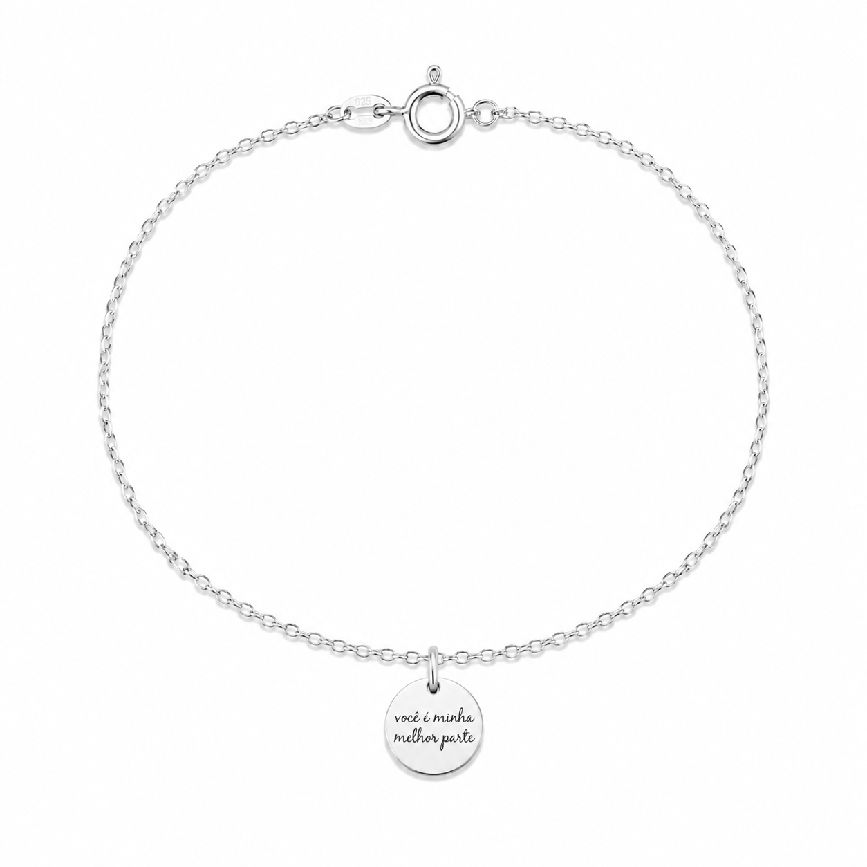 Pulseira Personalizada em Prata 925 - Medalha com Foto